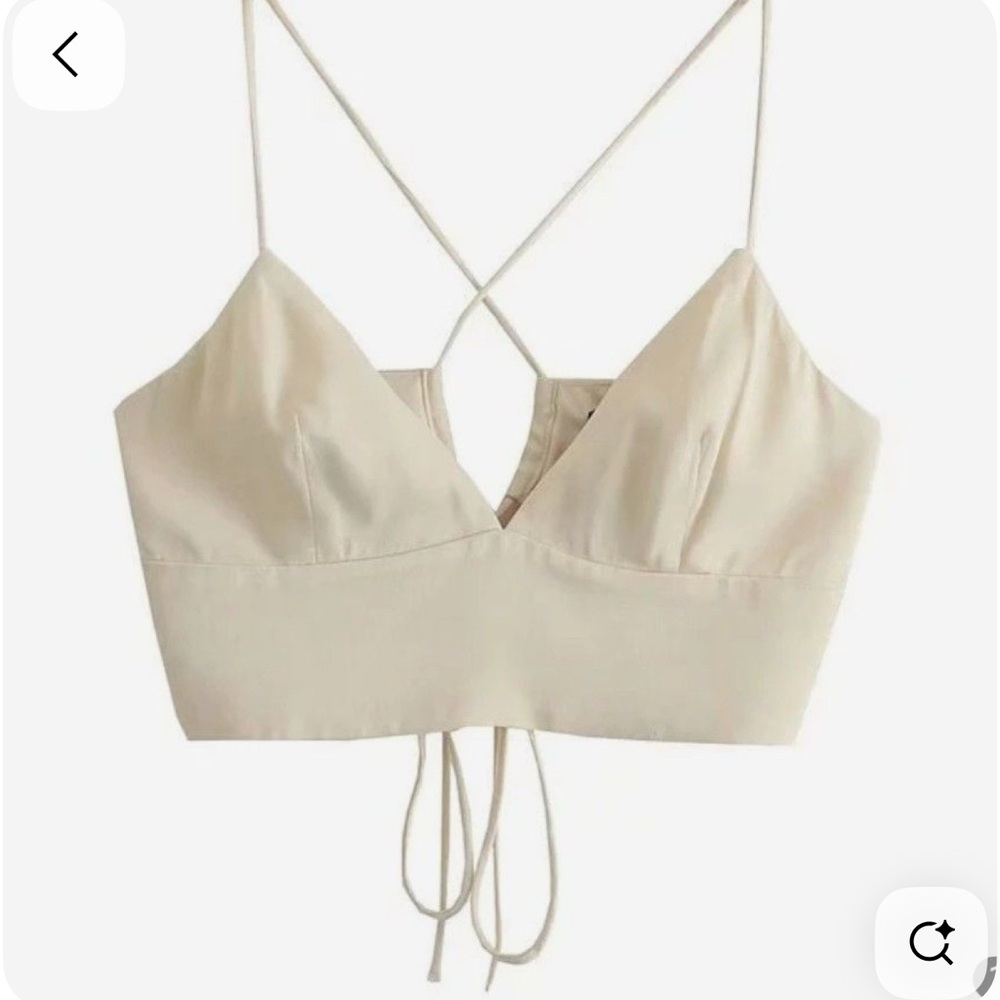 Zara Cream Strappy Crop Top